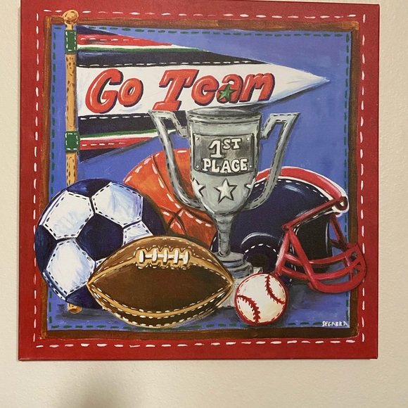 Oopsy Daisy Sports Go Team Kids cavas painting - Picture 2 of 7